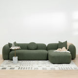 Justus 3 Seater Right Chaise Sofa - Amazon Green Sofa Ace-Core