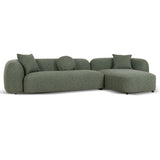Justus 3 Seater Right Chaise Sofa - Amazon Green Sofa Ace-Core