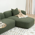 Justus 3 Seater Right Chaise Sofa - Amazon Green Sofa Ace-Core