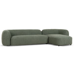 Justus 3 Seater Right Chaise Sofa - Amazon Green Sofa Ace-Core