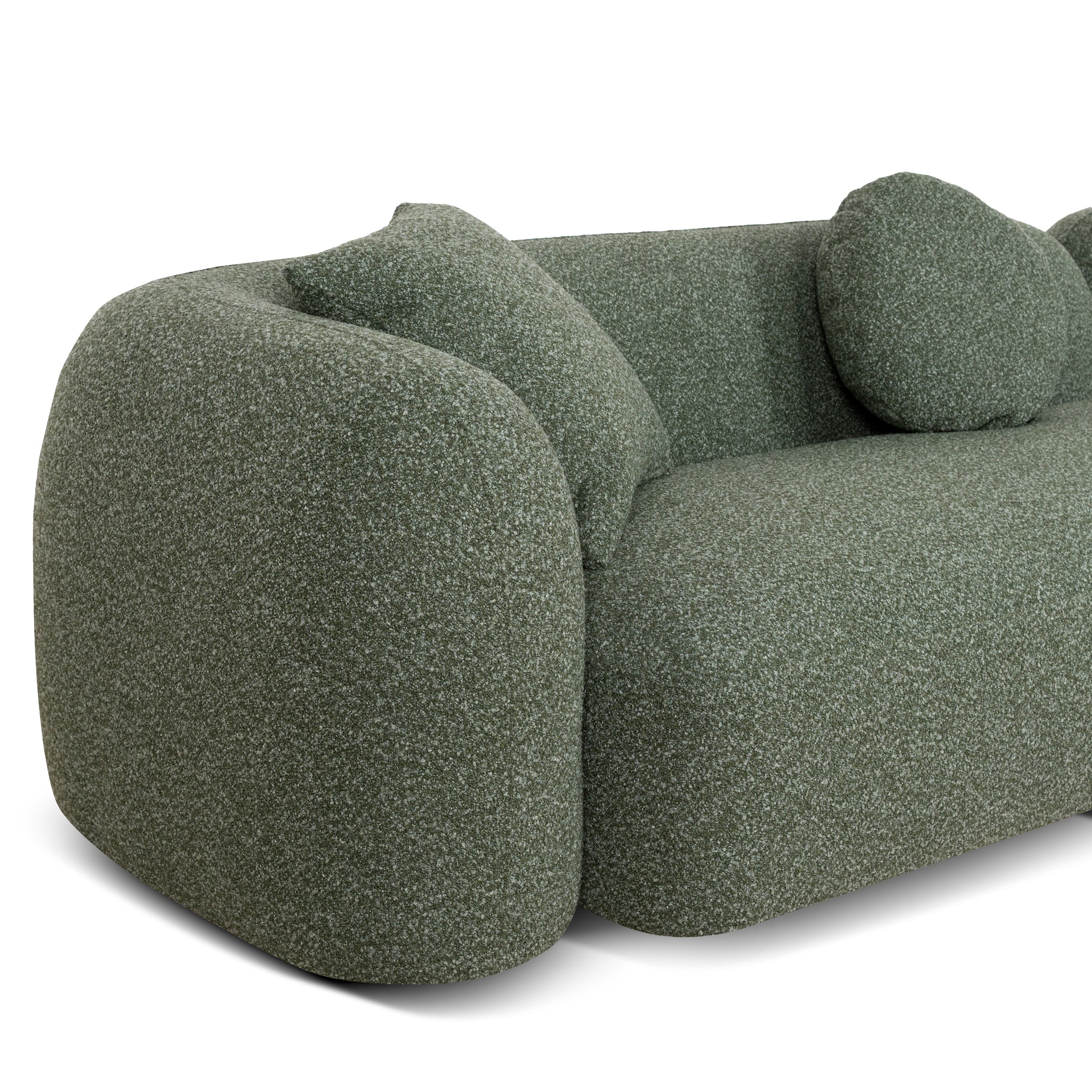Justus 3 Seater Right Chaise Sofa - Amazon Green Sofa Ace-Core