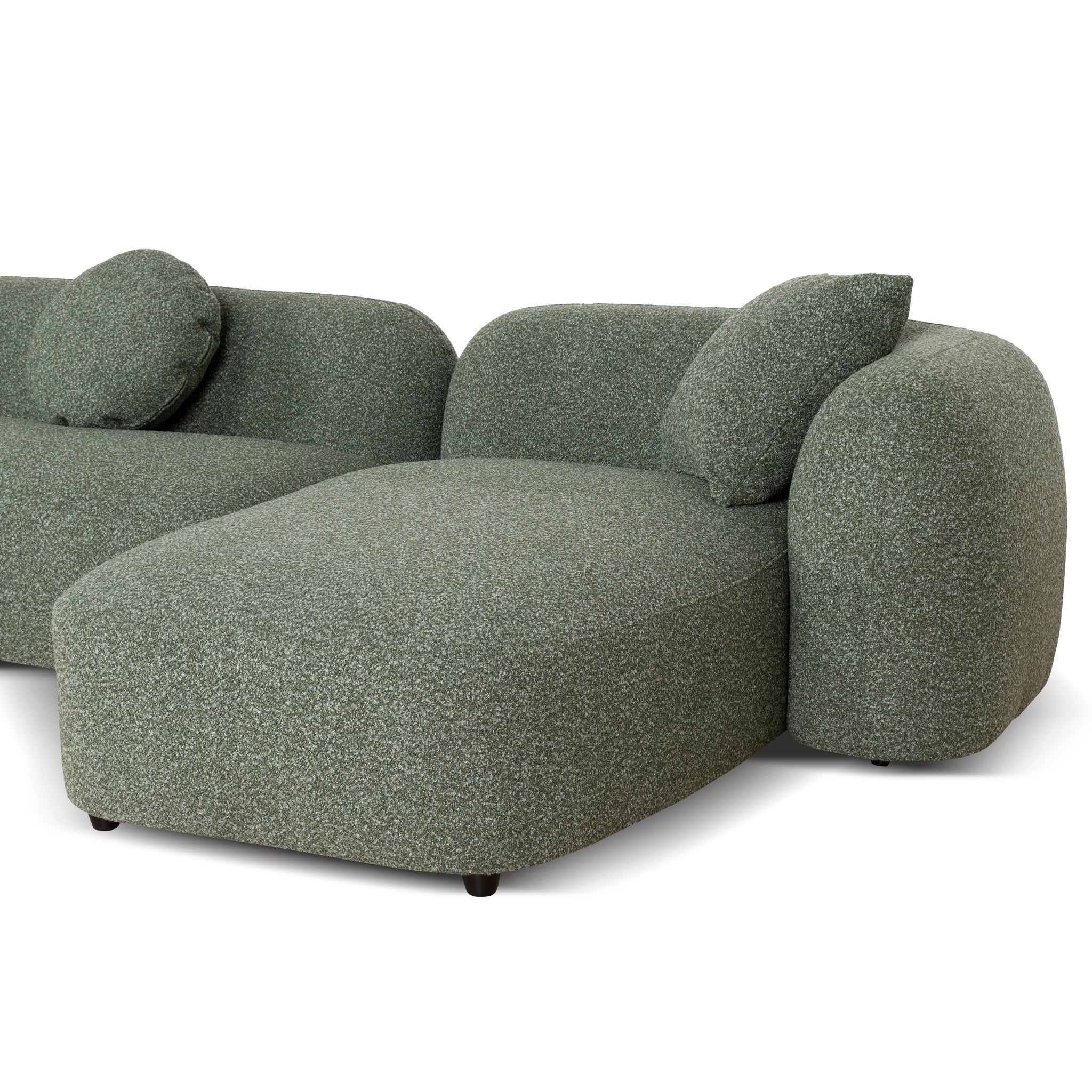 Justus 3 Seater Right Chaise Sofa - Amazon Green Sofa Ace-Core