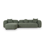 Justus 3 Seater Left Chaise Sofa - Amazon Green Sofa Ace-Core