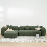 Justus 3 Seater Left Chaise Sofa - Amazon Green Sofa Ace-Core
