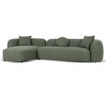 Justus 3 Seater Left Chaise Sofa - Amazon Green Sofa Ace-Core
