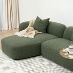 Justus 3 Seater Left Chaise Sofa - Amazon Green Sofa Ace-Core