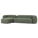 Justus 3 Seater Left Chaise Sofa - Amazon Green Sofa Ace-Core