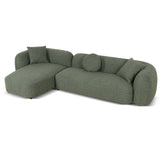 Justus 3 Seater Left Chaise Sofa - Amazon Green Sofa Ace-Core