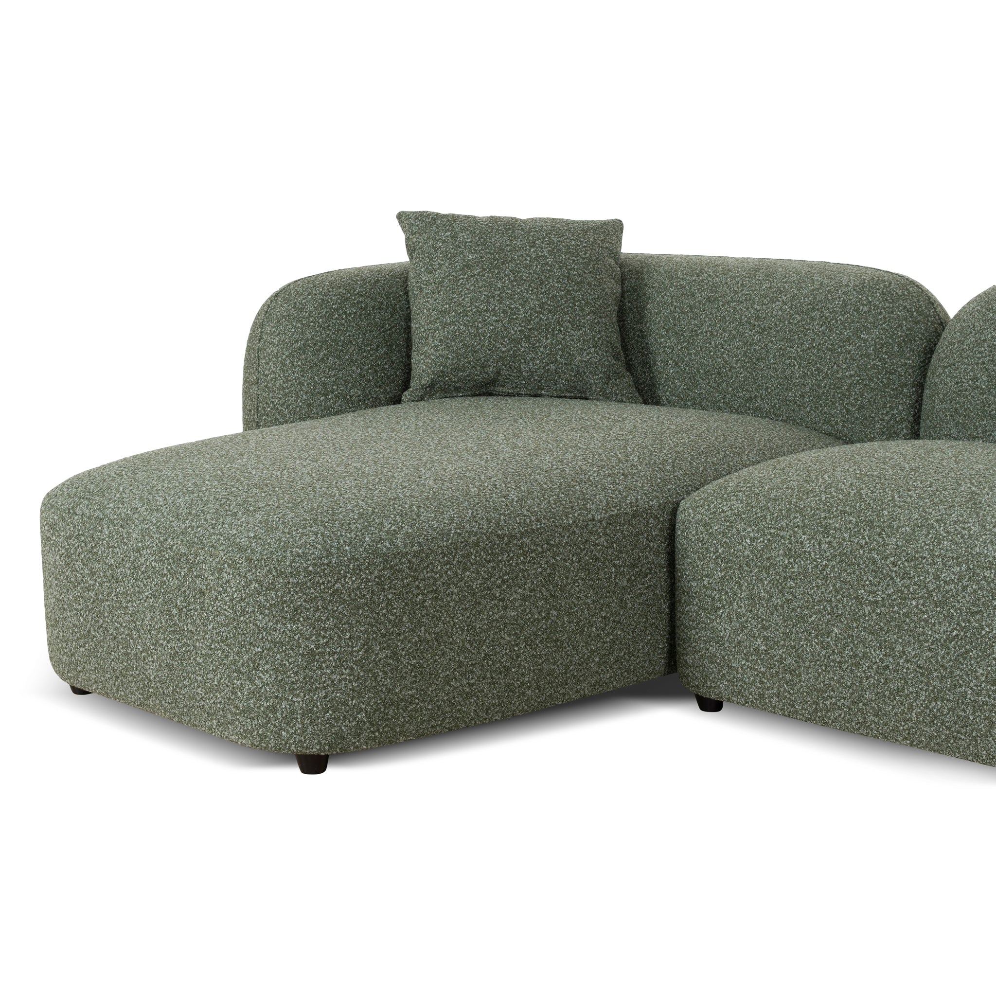 Justus 3 Seater Left Chaise Sofa - Amazon Green Sofa Ace-Core