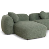 Justus 3 Seater Left Chaise Sofa - Amazon Green Sofa Ace-Core