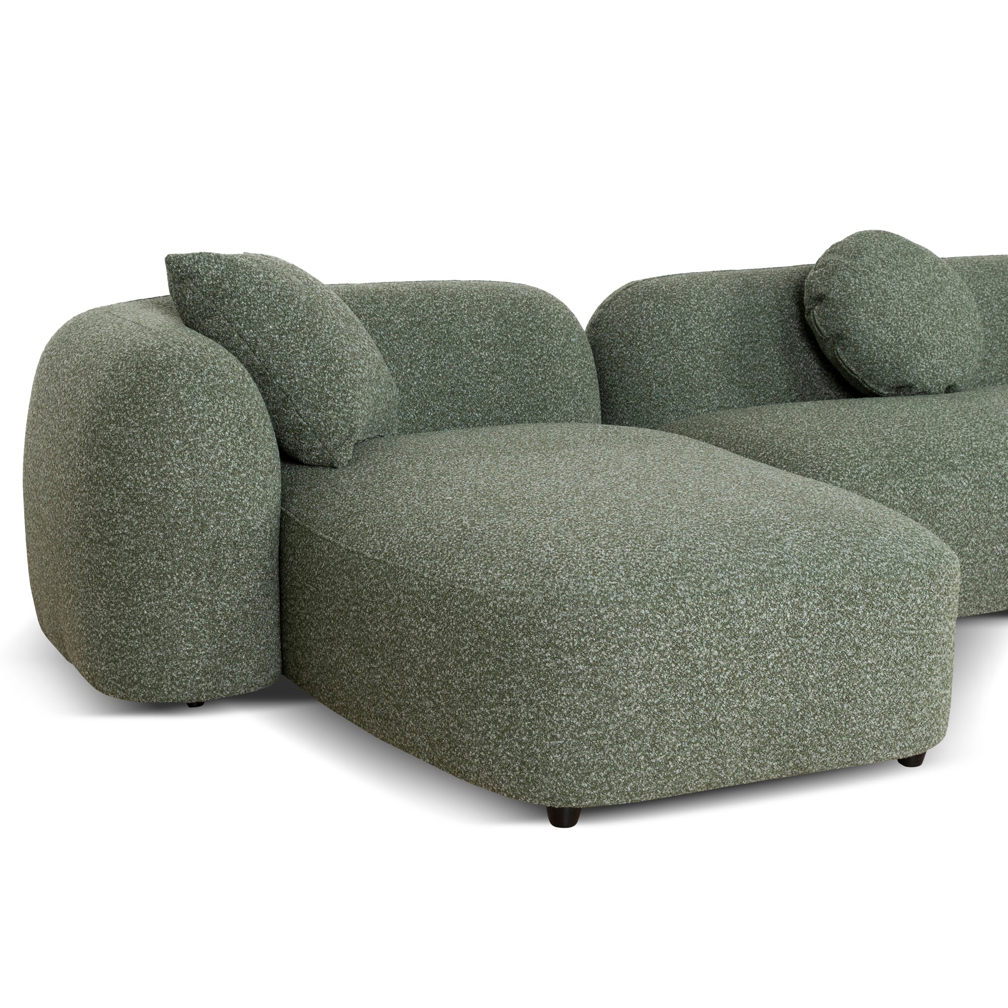 Justus 3 Seater Left Chaise Sofa - Amazon Green Sofa Ace-Core