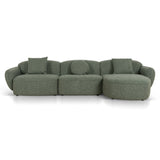 Serenity 3 Seater Right Chaise Sofa - Amazon Green Sofa Ace-Core