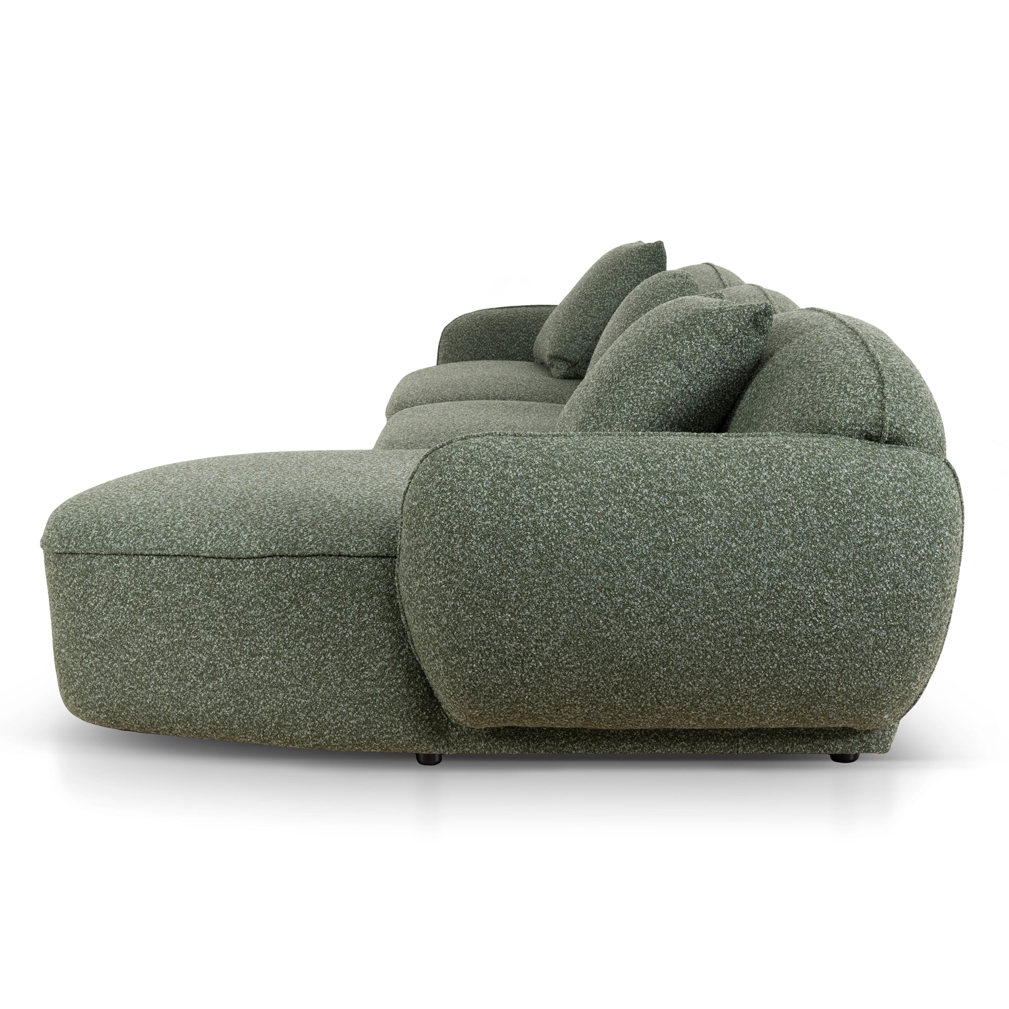 Serenity 3 Seater Right Chaise Sofa - Amazon Green Sofa Ace-Core