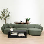 Serenity 3 Seater Right Chaise Sofa - Amazon Green Sofa Ace-Core