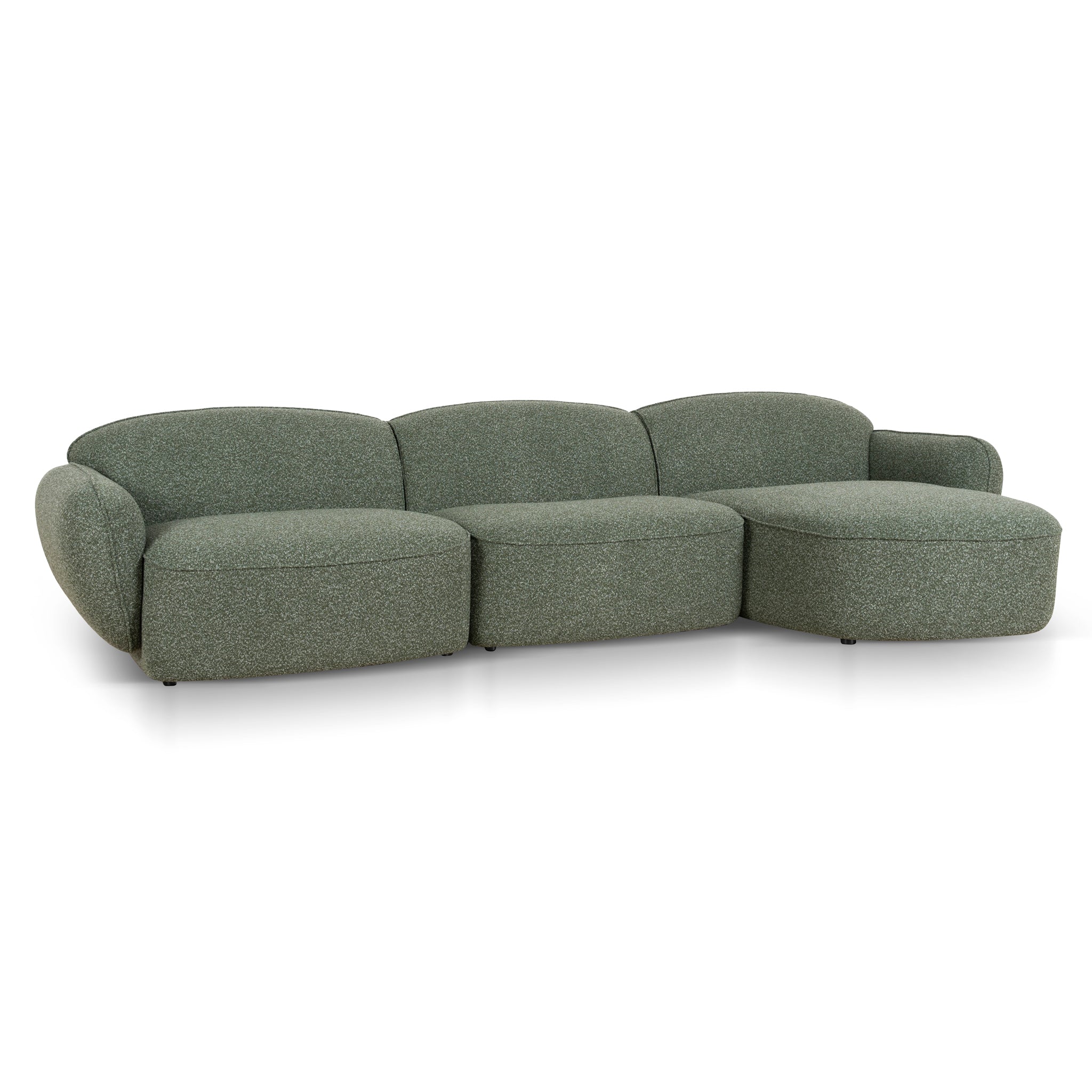 Serenity 3 Seater Right Chaise Sofa - Amazon Green Sofa Ace-Core