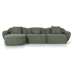 Serenity 3 Seater Left Chaise Sofa - Amazon Green Sofa Ace-Core