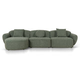 Serenity 3 Seater Left Chaise Sofa - Amazon Green Sofa Ace-Core