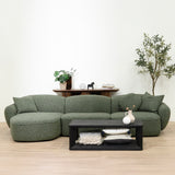 Serenity 3 Seater Left Chaise Sofa - Amazon Green Sofa Ace-Core