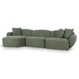 Serenity 3 Seater Left Chaise Sofa - Amazon Green Sofa Ace-Core