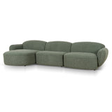 Serenity 3 Seater Left Chaise Sofa - Amazon Green Sofa Ace-Core