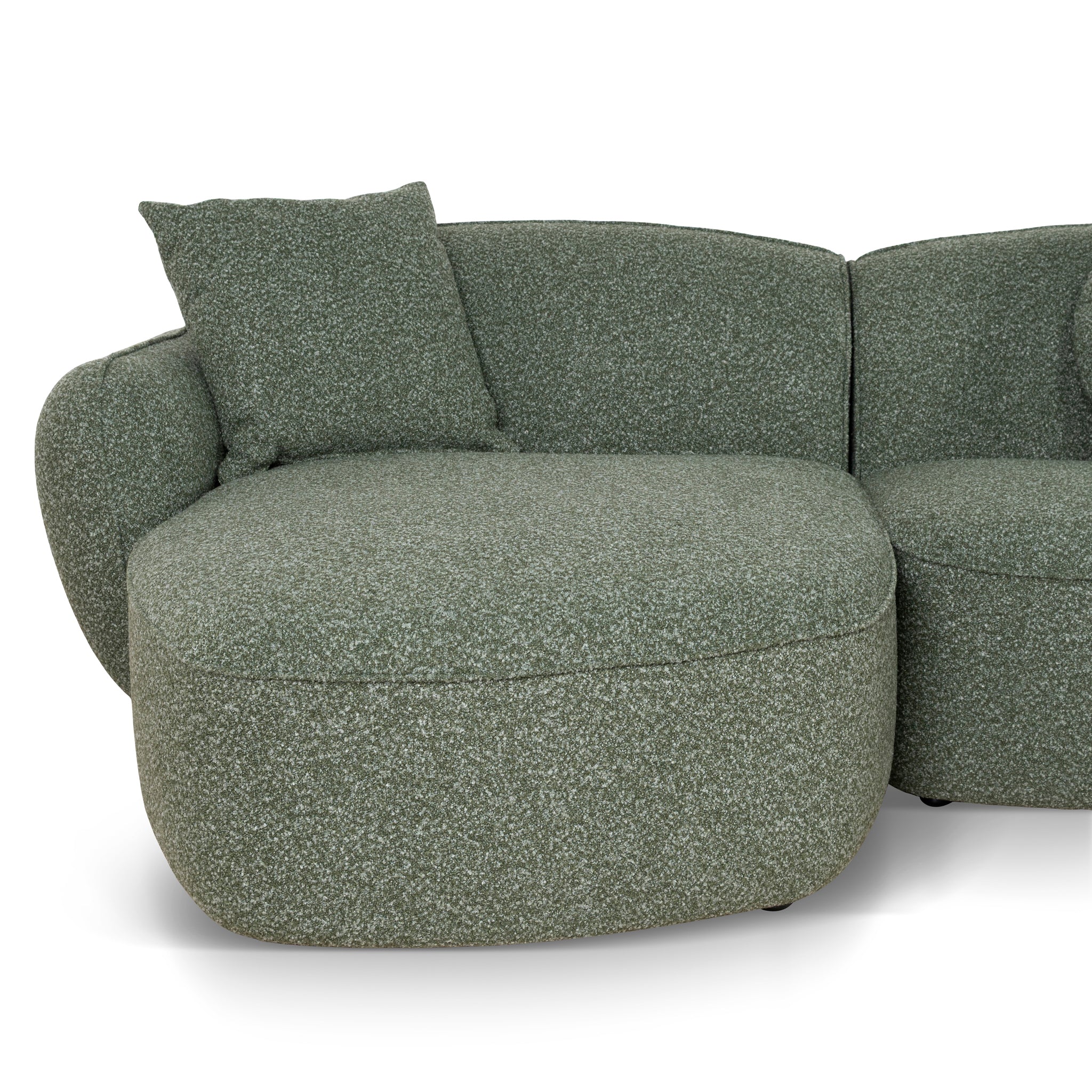 Serenity 3 Seater Left Chaise Sofa - Amazon Green Sofa Ace-Core