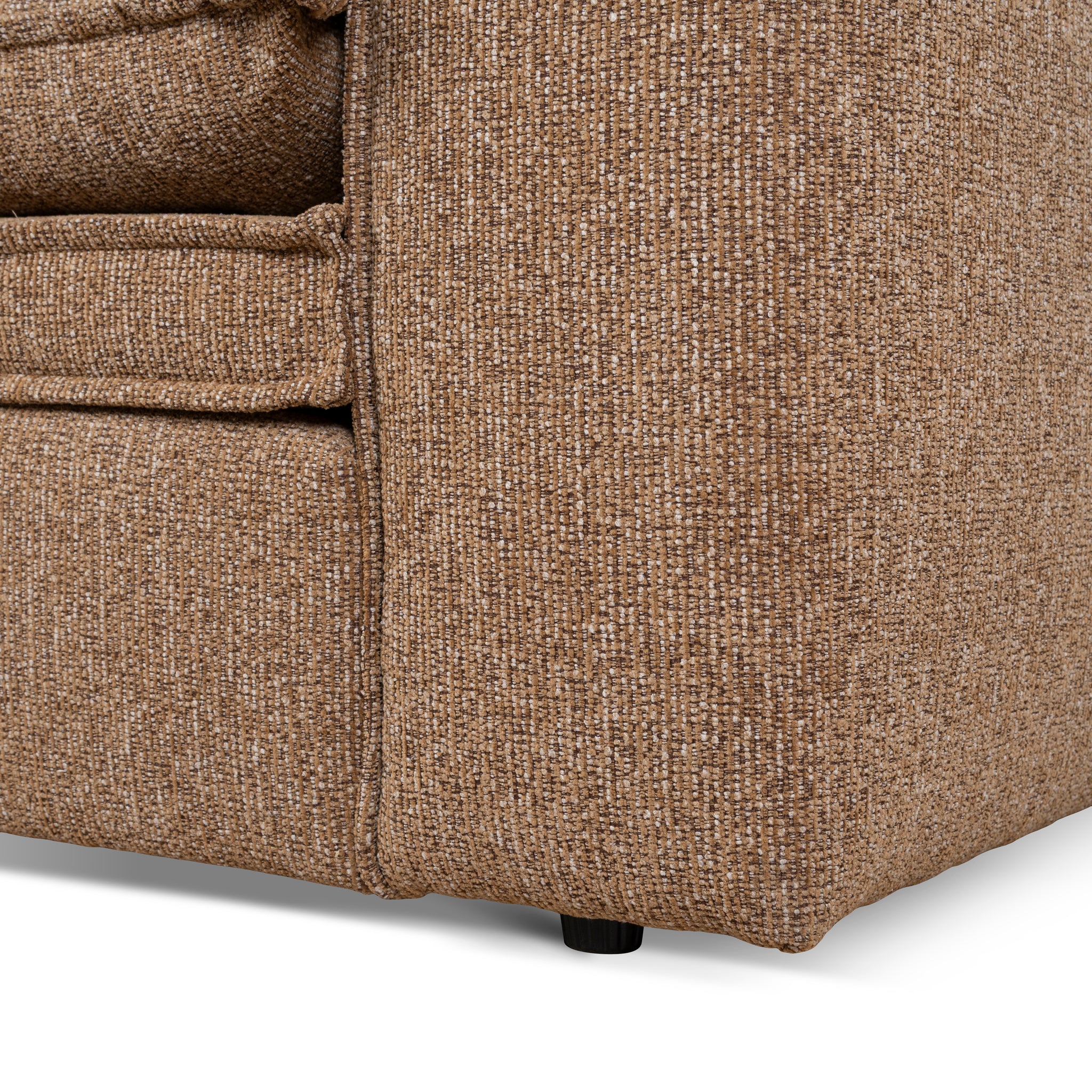 Bucha 3 Seater Fabric Sofa - Almond Brown Sofa Iggy-Core