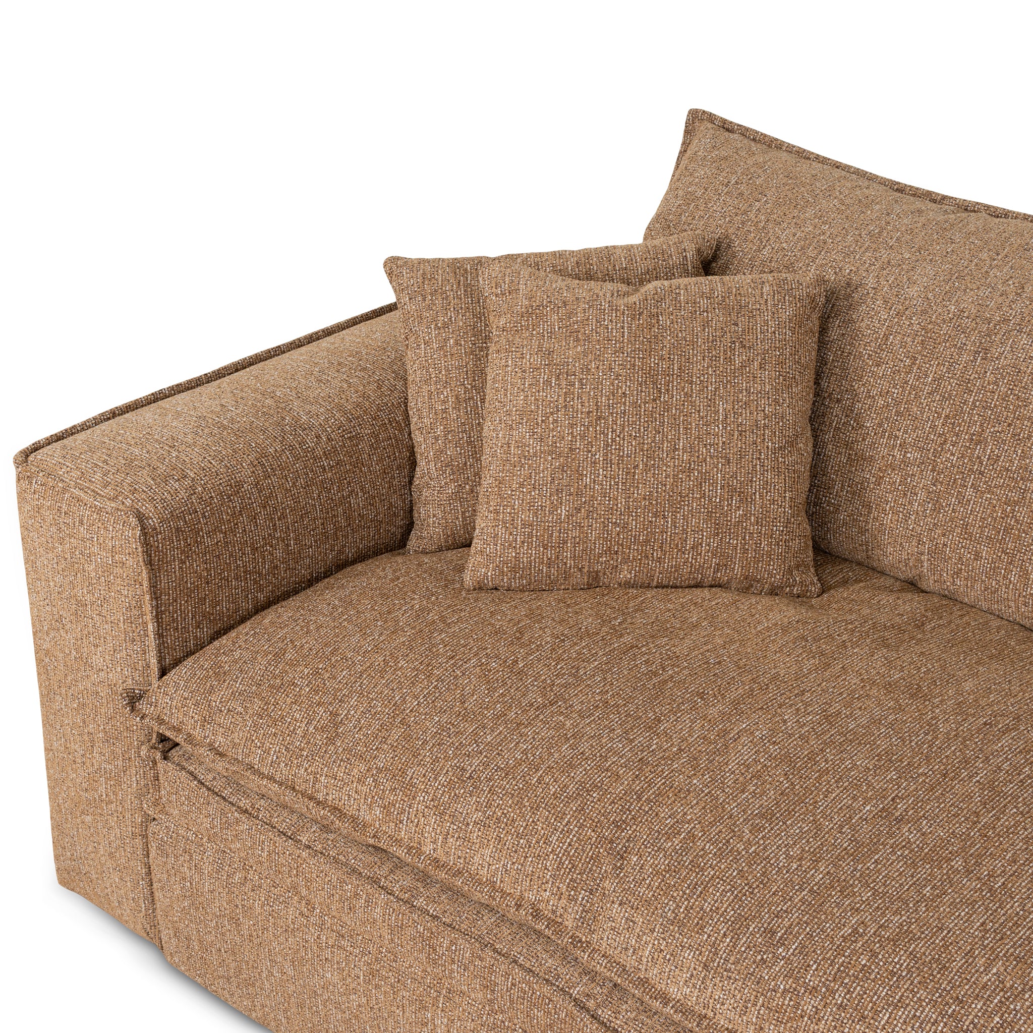 Bucha 3 Seater Fabric Sofa - Almond Brown Sofa Iggy-Core