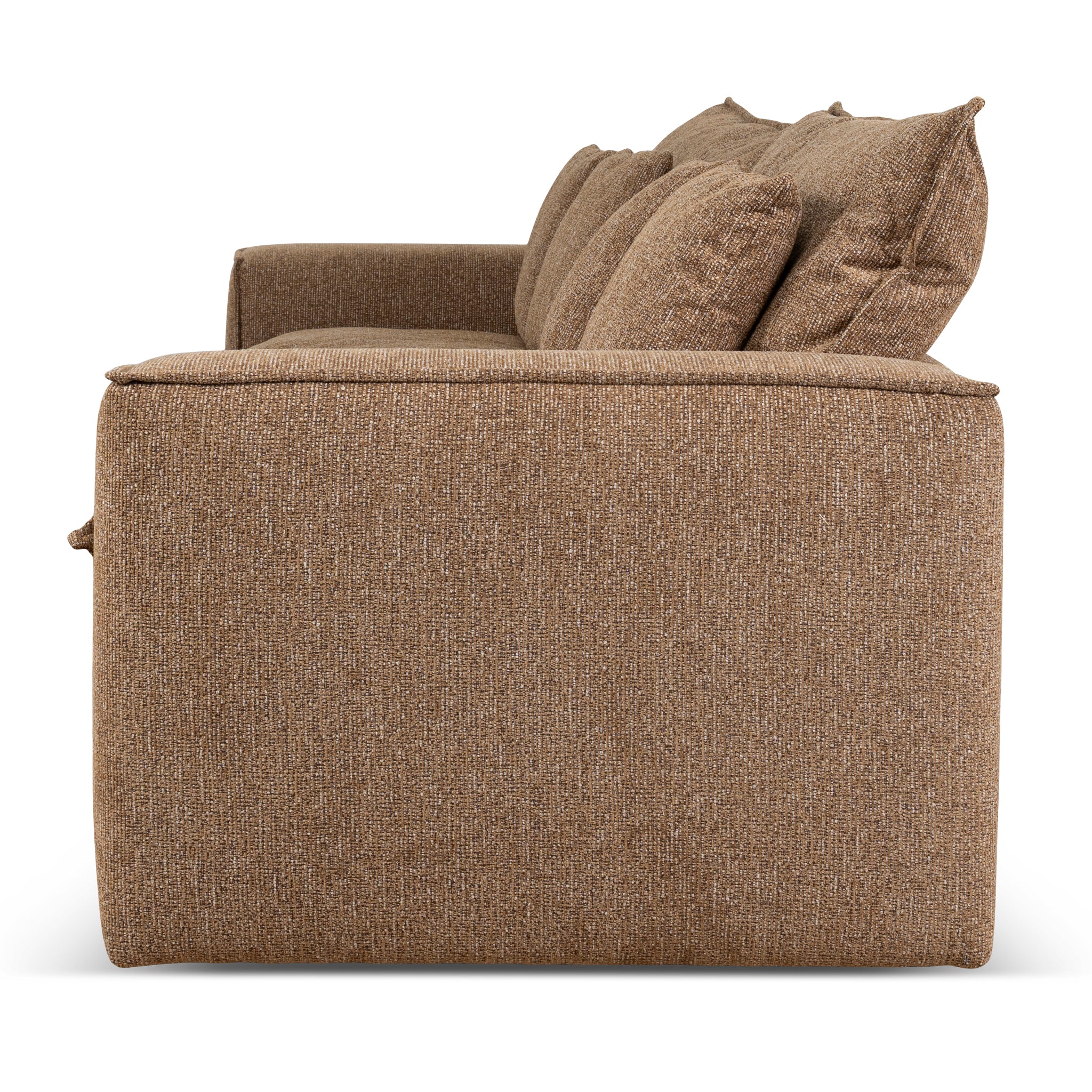 Bucha 3 Seater Fabric Sofa - Almond Brown Sofa Iggy-Core