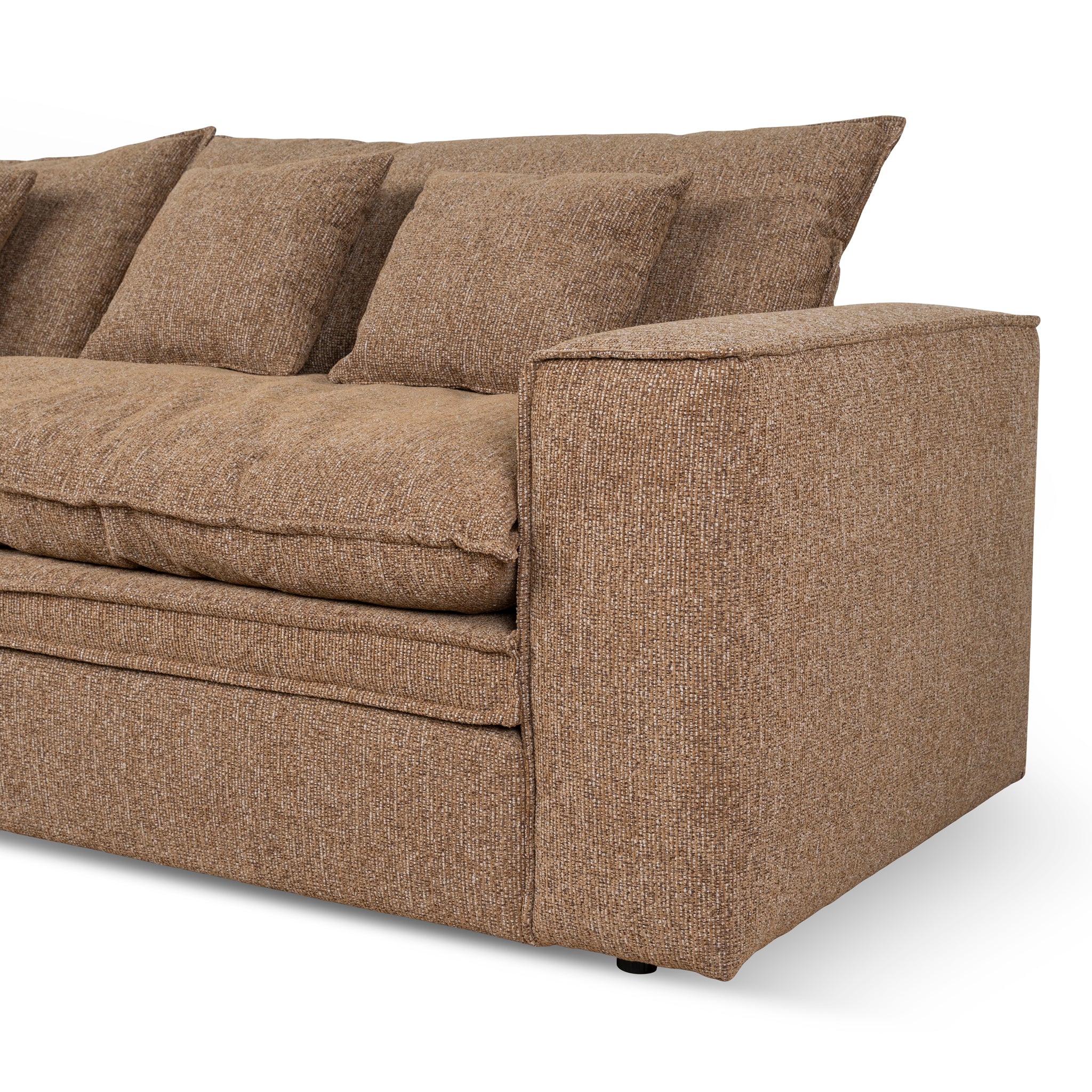 Bucha 3 Seater Fabric Sofa - Almond Brown Sofa Iggy-Core