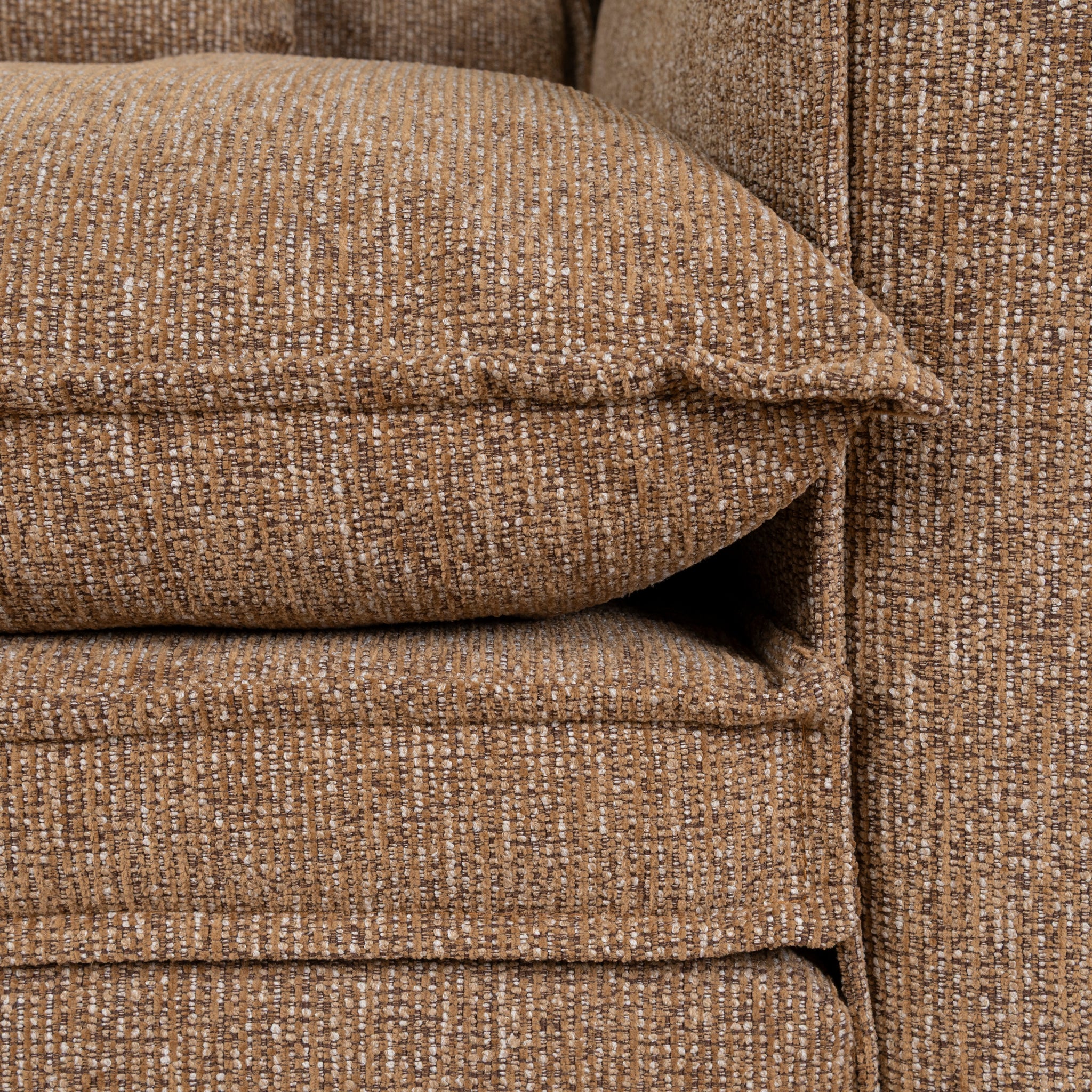 Bucha 3 Seater Fabric Sofa - Almond Brown Sofa Iggy-Core