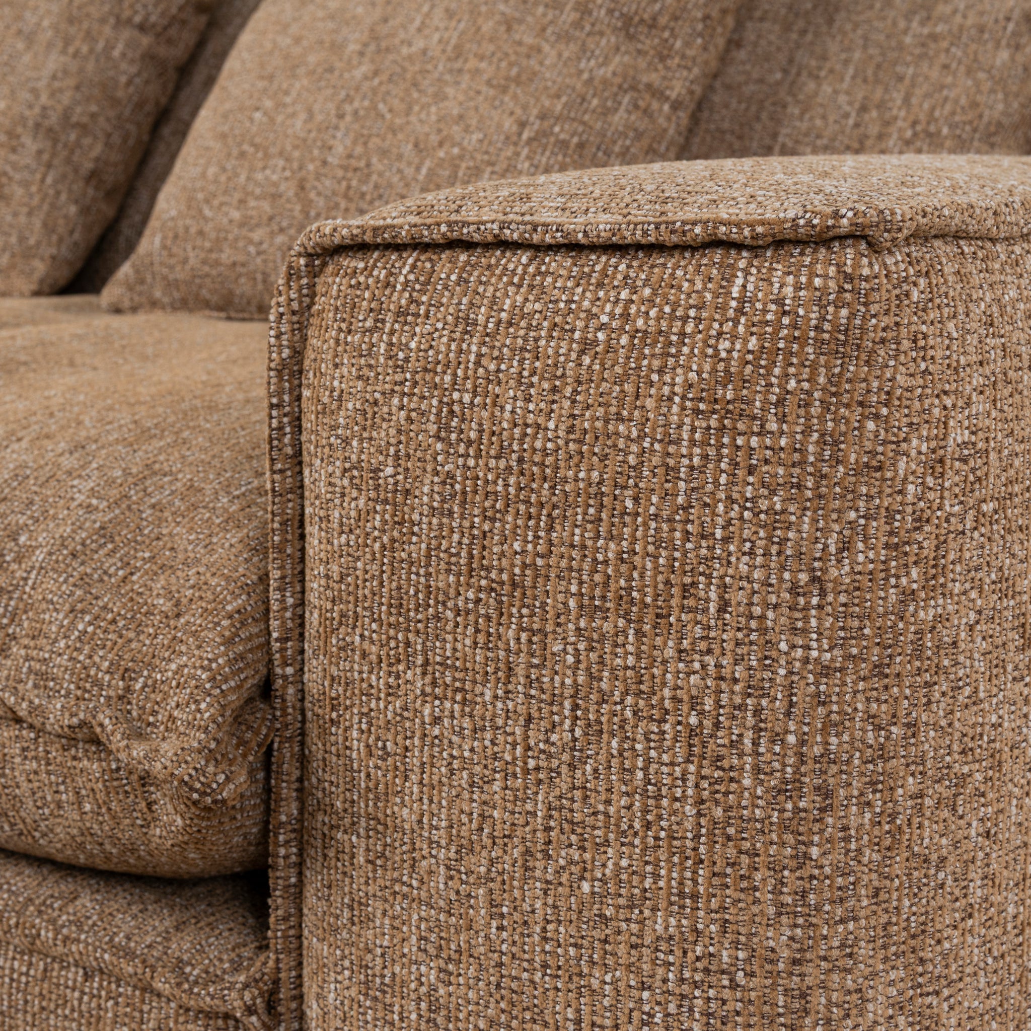 Bucha 3 Seater Fabric Sofa - Almond Brown Sofa Iggy-Core