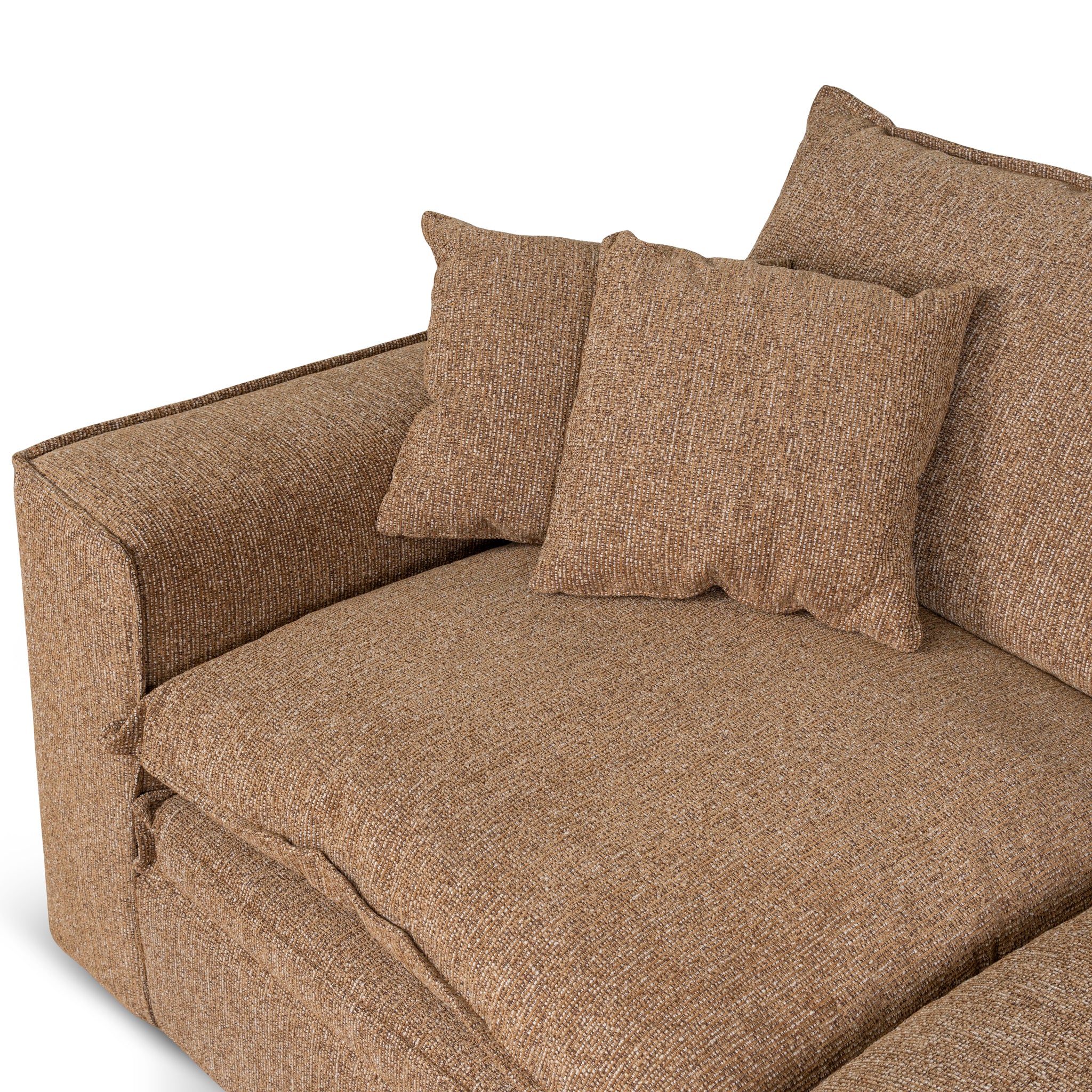 Bucha 2 Seater Fabric Sofa - Almond Brown Sofa Iggy-Core