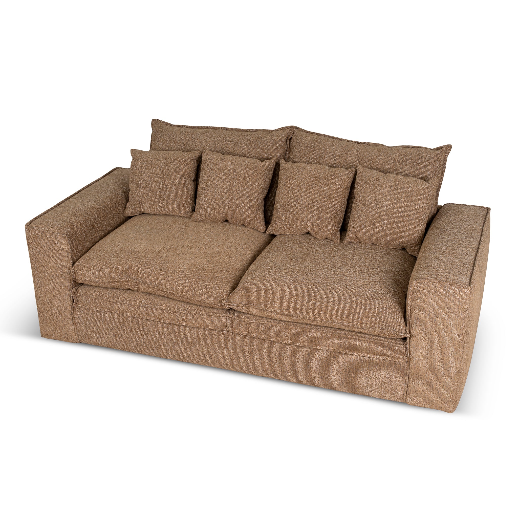 Bucha 2 Seater Fabric Sofa - Almond Brown Sofa Iggy-Core