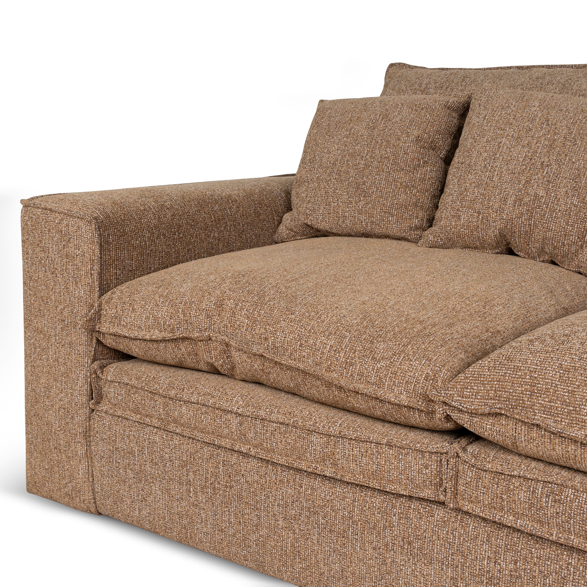 Bucha 2 Seater Fabric Sofa - Almond Brown Sofa Iggy-Core