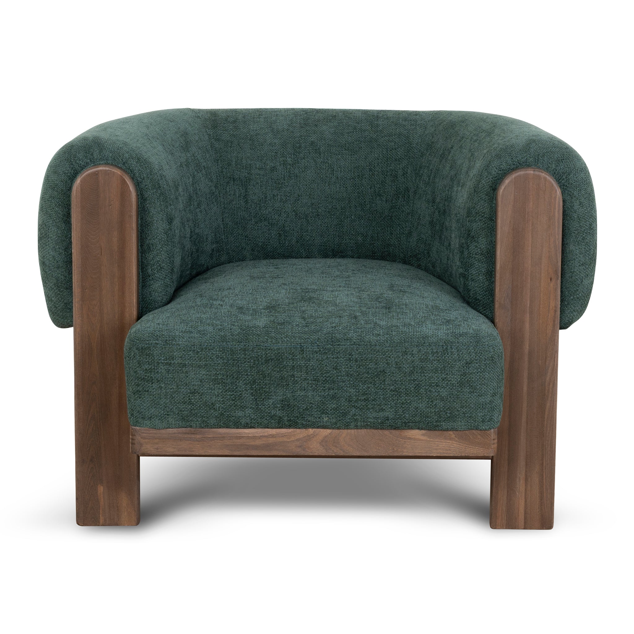 Montara Walnut Armchair - Bush Green Armchair Nicki-Core