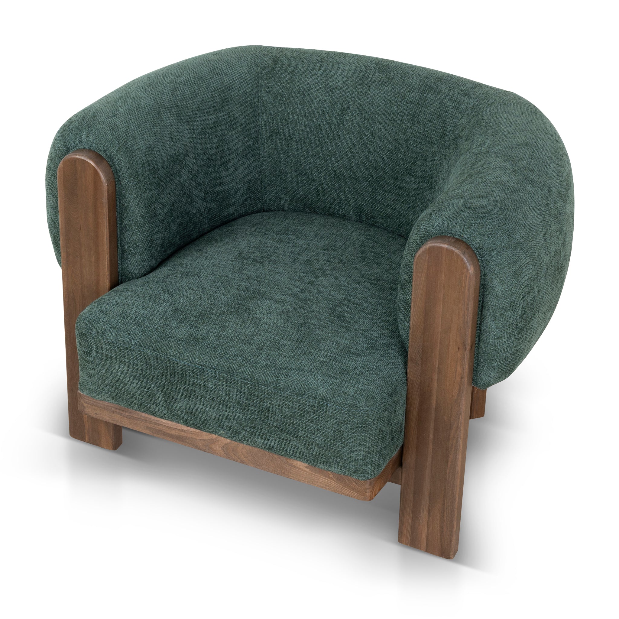 Montara Walnut Armchair - Bush Green Armchair Nicki-Core