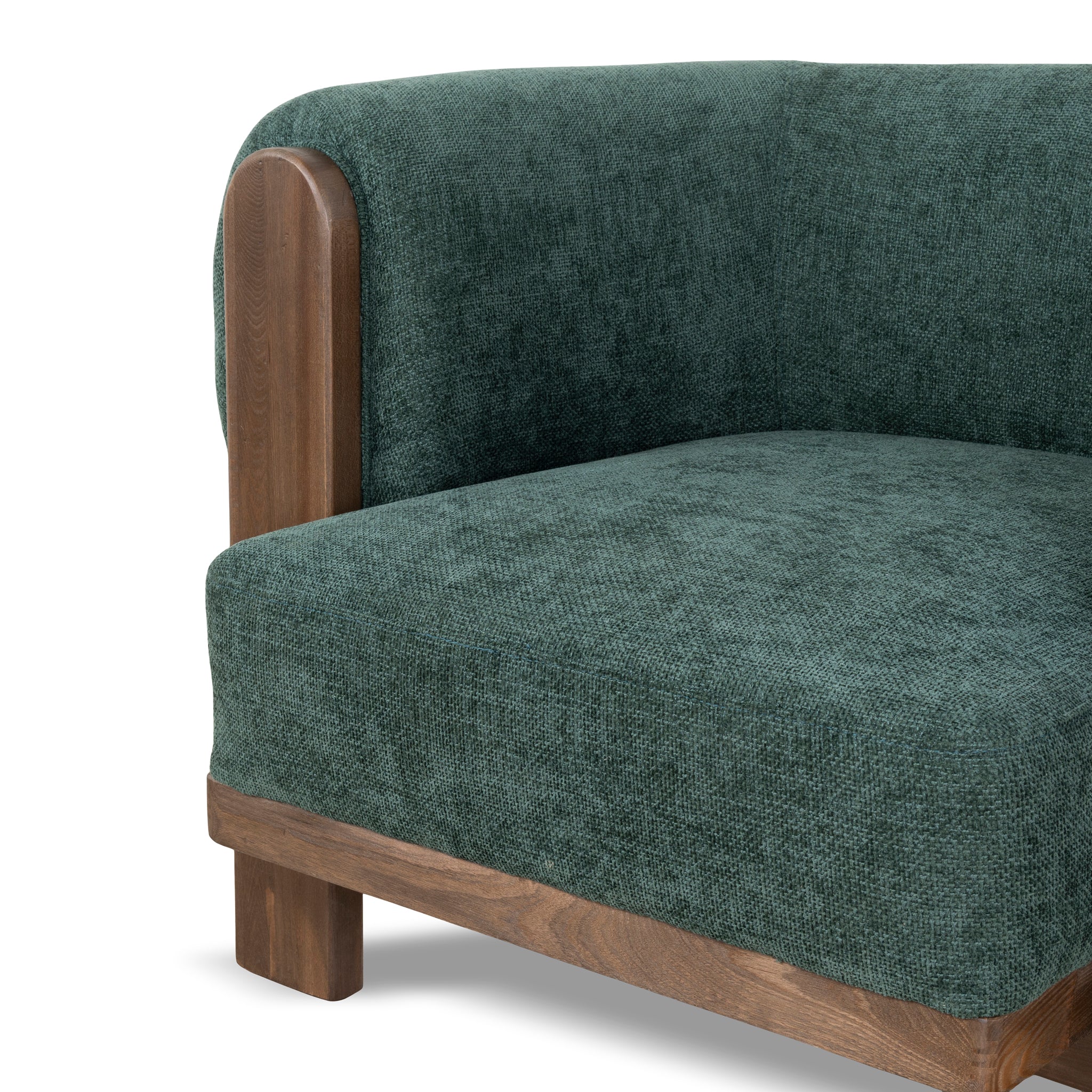 Montara Walnut Armchair - Bush Green Armchair Nicki-Core