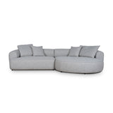 Carina Right Chaise Sofa - Chrome Grey Chaise Lounge KJ Sofa-Core