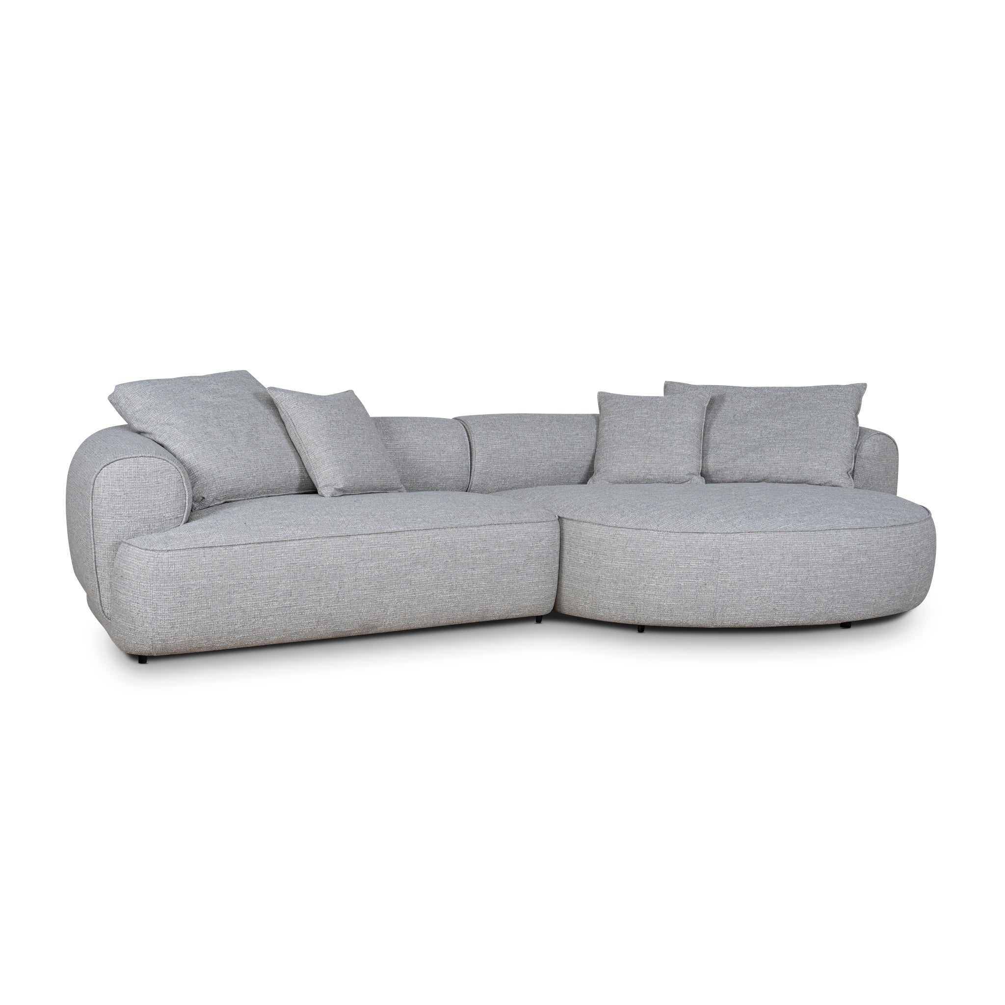 Carina Right Chaise Sofa Chrome Grey Interior Secrets