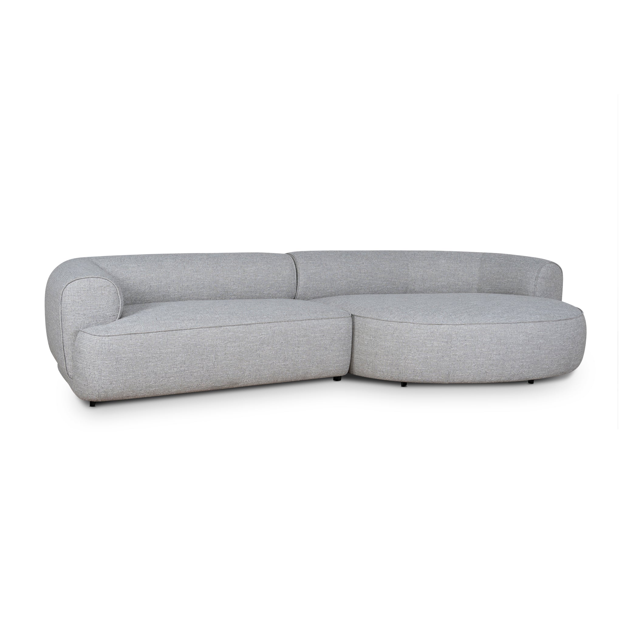 Carina Right Chaise Sofa - Chrome Grey Chaise Lounge KJ Sofa-Core
