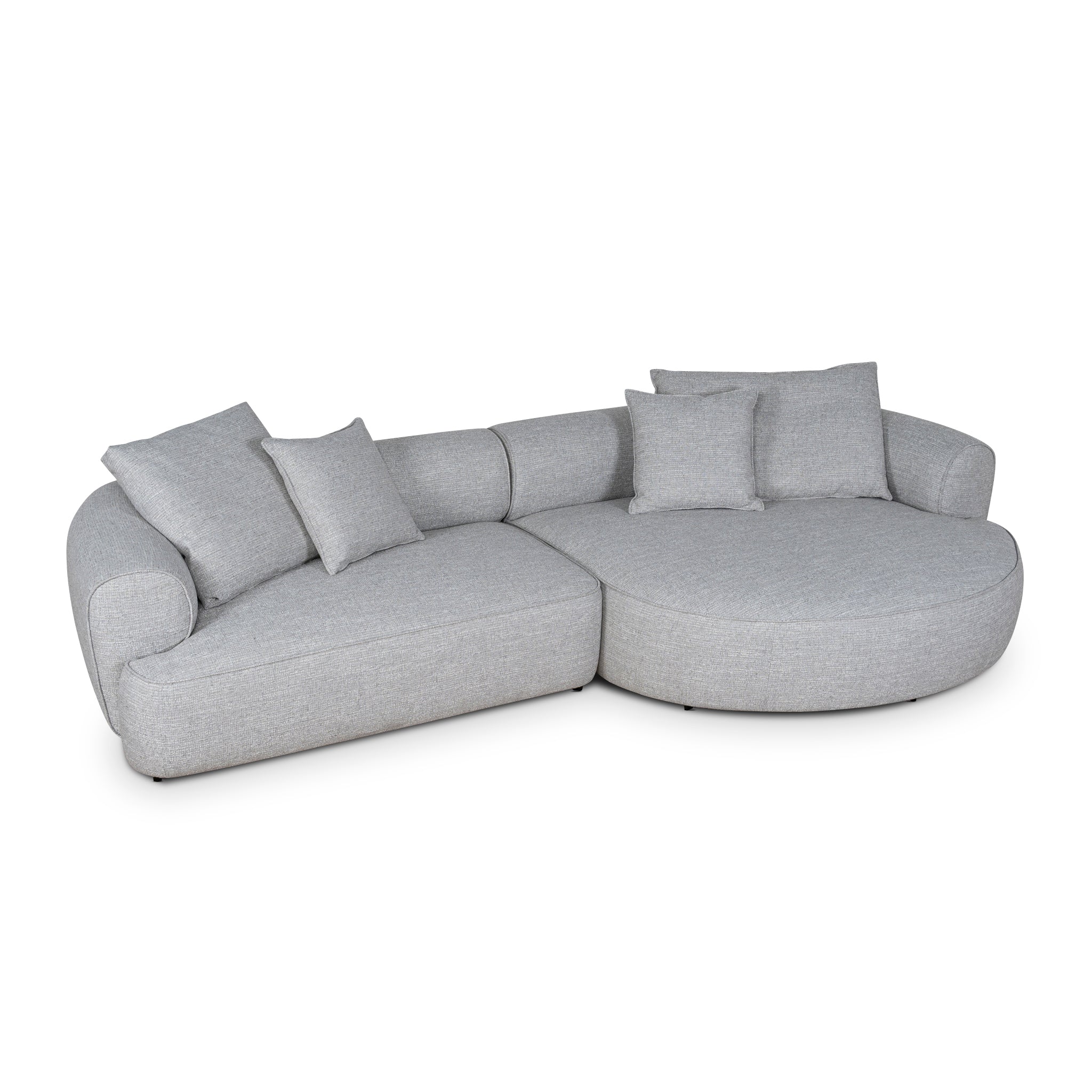 Carina Right Chaise Sofa - Chrome Grey Chaise Lounge KJ Sofa-Core