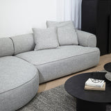 Carina Left Chaise Sofa - Chrome Grey Chaise Lounge KJ Sofa-Core