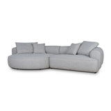 Carina Left Chaise Sofa - Chrome Grey Chaise Lounge KJ Sofa-Core