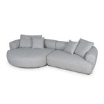 Carina Left Chaise Sofa - Chrome Grey Chaise Lounge KJ Sofa-Core