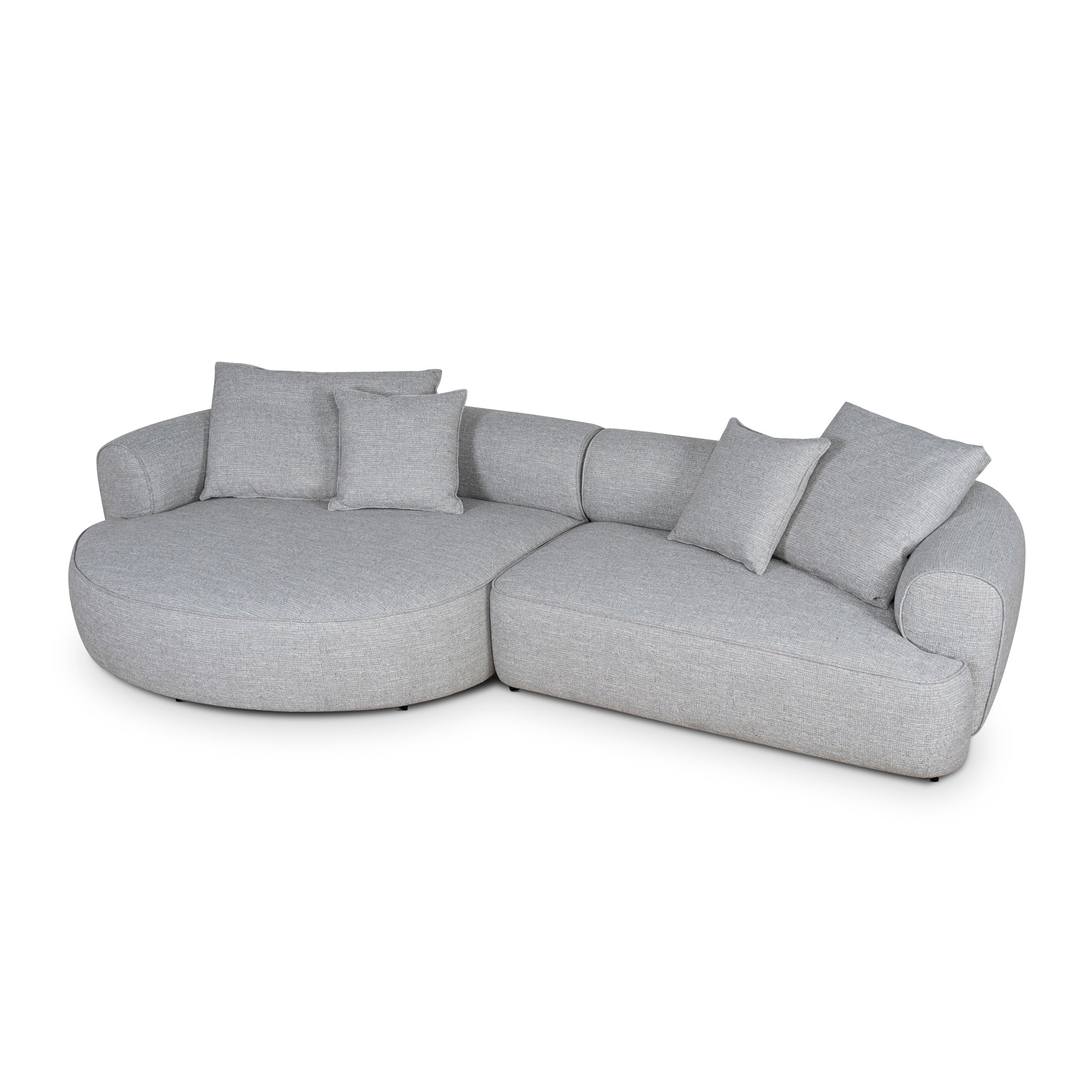 Carina Left Chaise Sofa - Chrome Grey Chaise Lounge KJ Sofa-Core