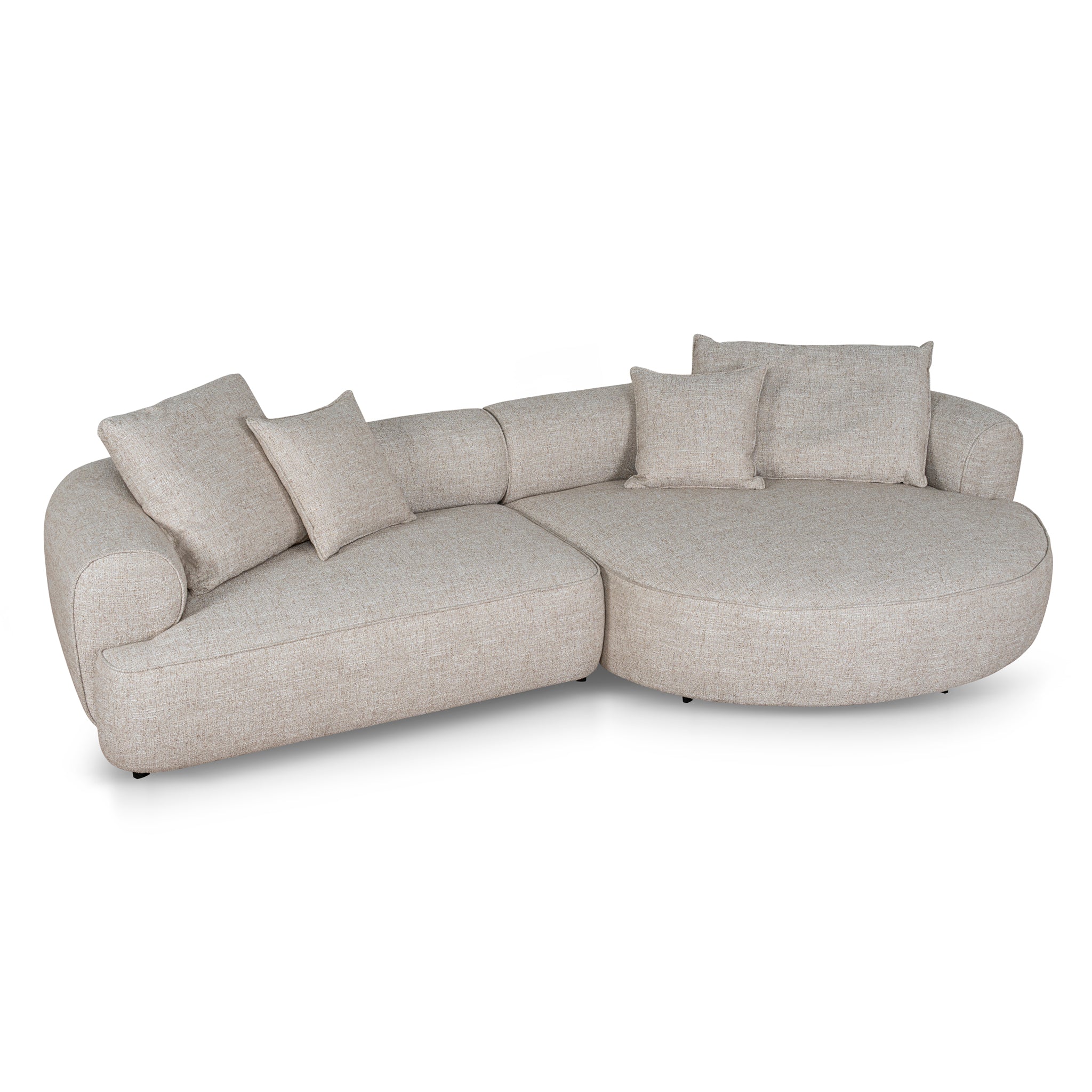 Carina Right Chaise Sofa - Pale Beige Chaise Lounge KJ Sofa-Core