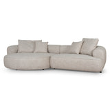 Carina Left Chaise Sofa - Pale Beige Chaise Lounge KJ Sofa-Core