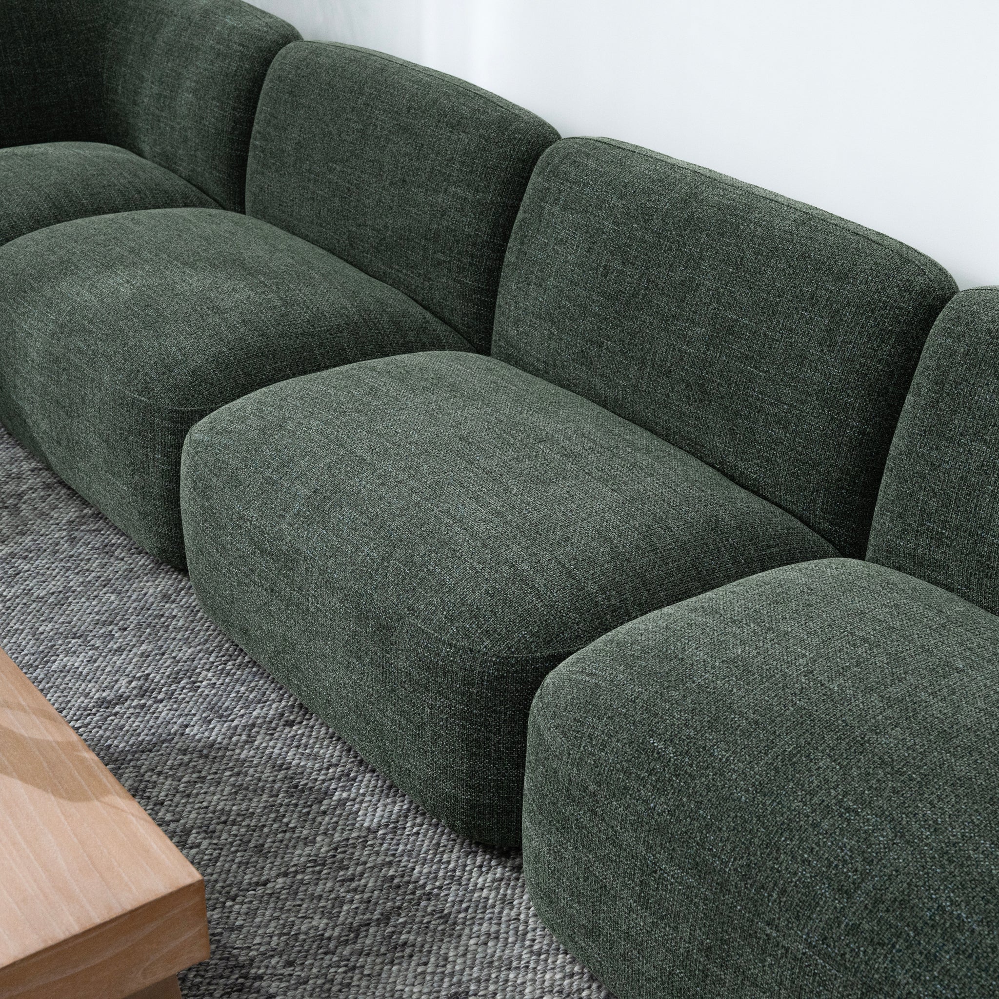 Gosling Left Chaise Modular Sofa - Moss Green Chaise Lounge K Sofa-Core