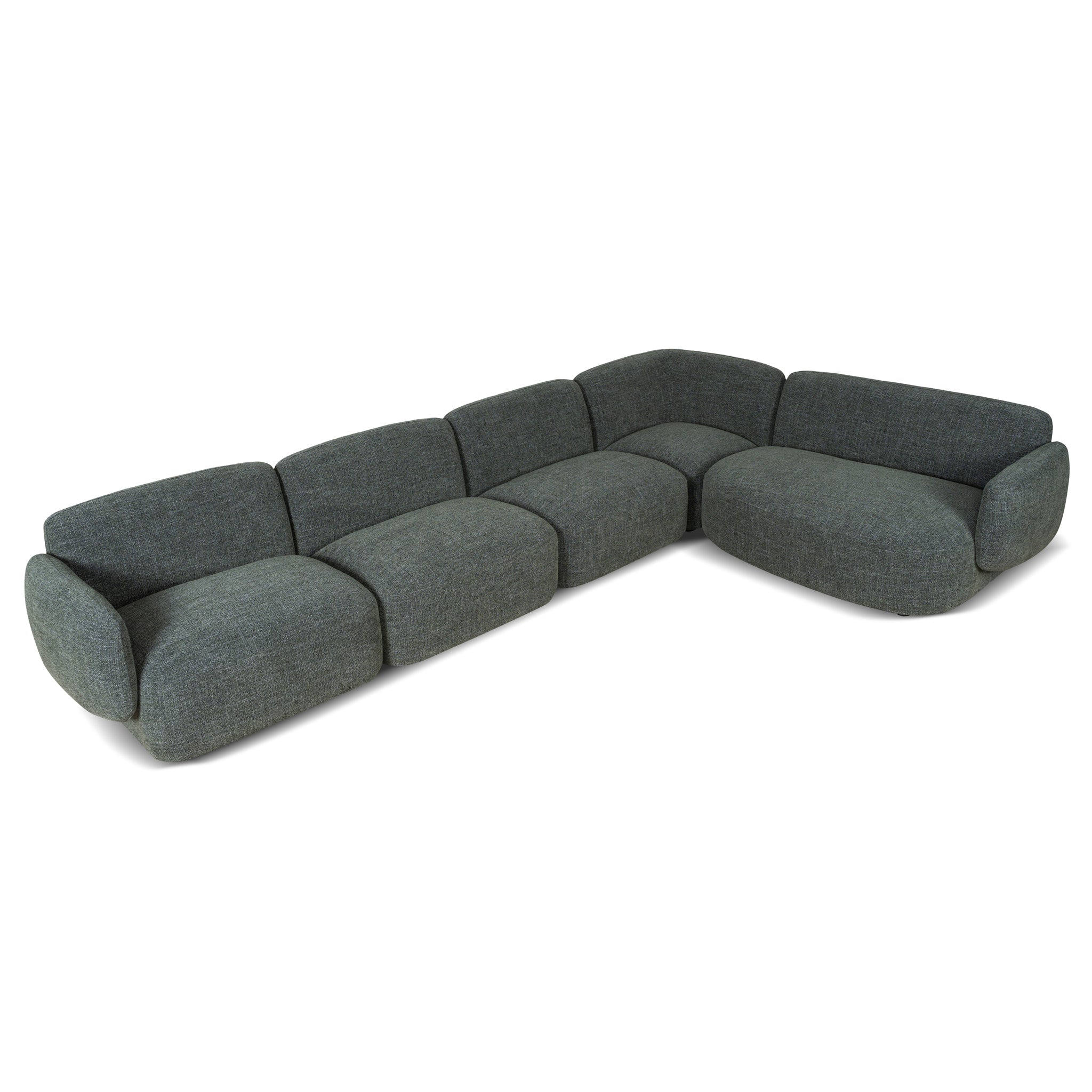 Gosling Right Chaise Modular Sofa - Moss Green Chaise Lounge K Sofa-Core