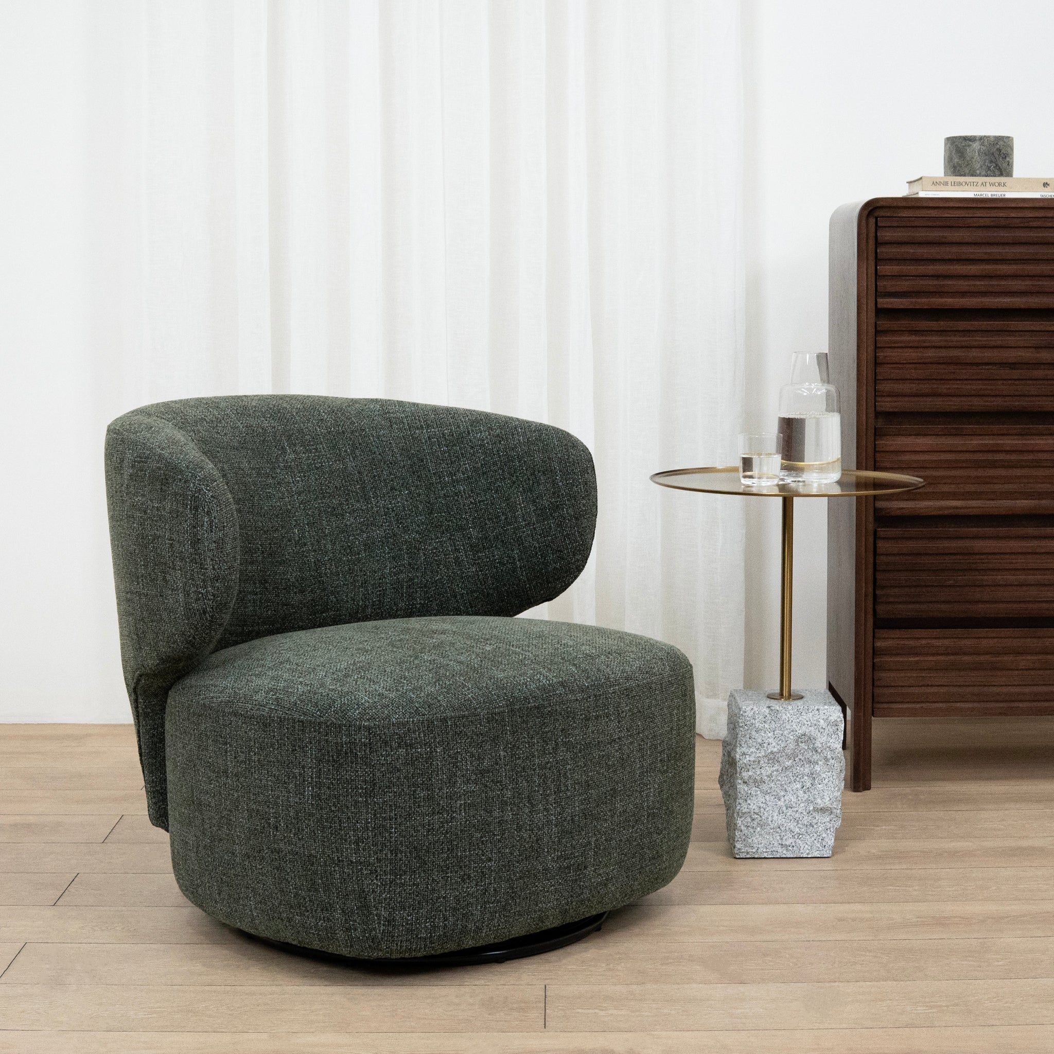 Zenith Swivel Armchair - Moss Green swivel Chair K Sofa-Core